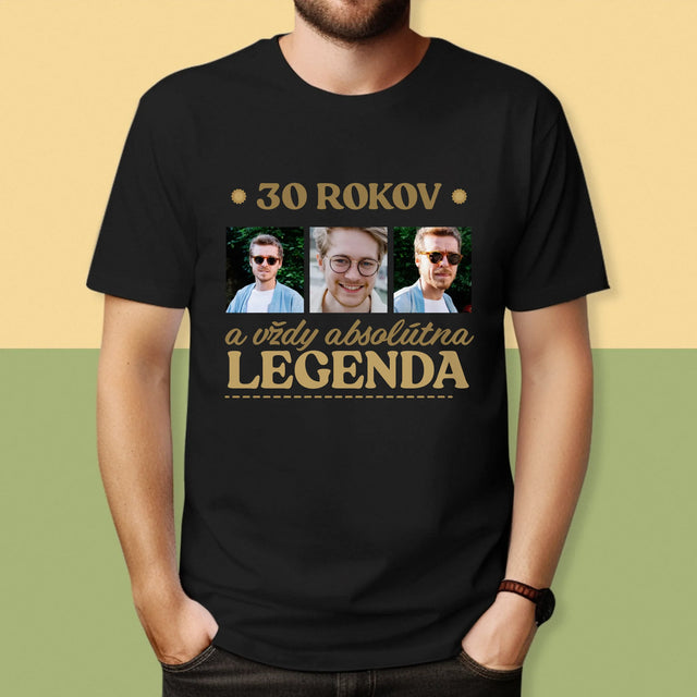 Fotokoláž: 30 Rokov A Vždy Legenda - Pánske Tričko