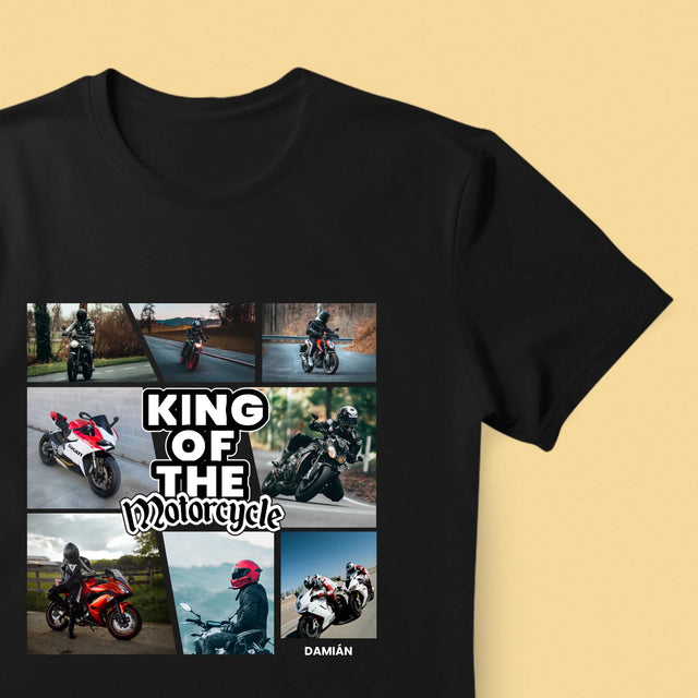 Fotokolaż: King Of The Motorcycle - Koszulka Męska z Nadrukiem | SK
