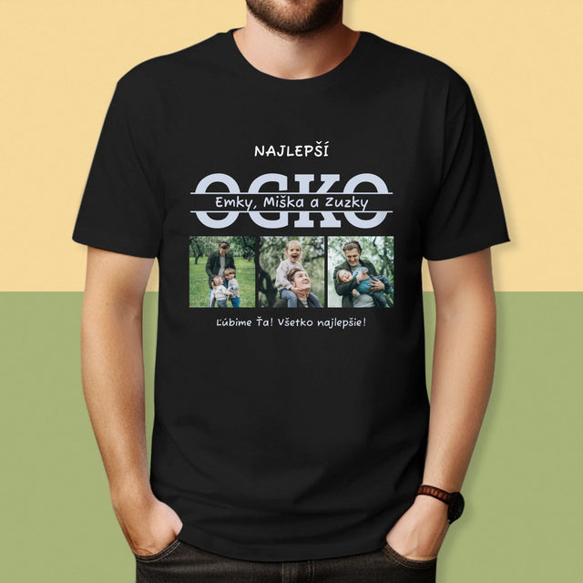 Fotokoláž: Najlepší Ocko Mená - Pánske Tričko