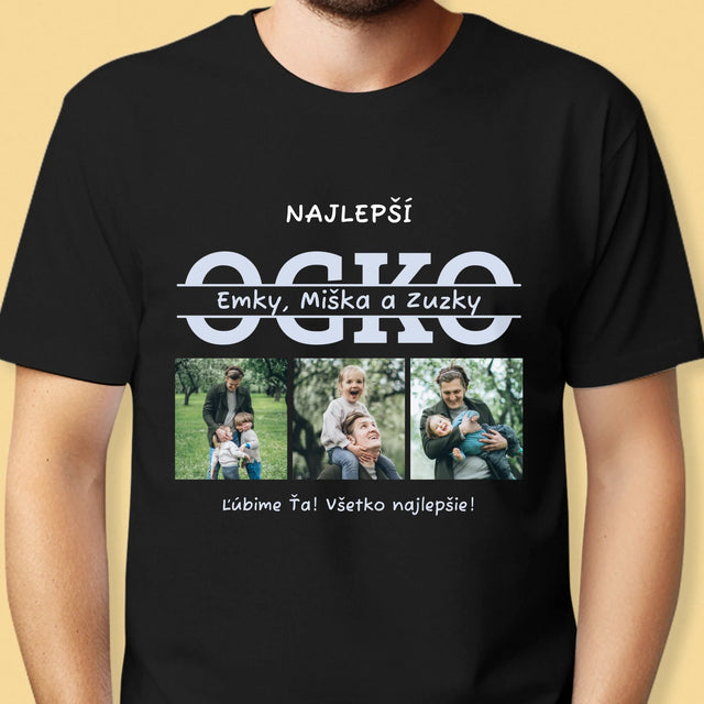 Fotokoláž: Najlepší Ocko Mená - Pánske Tričko