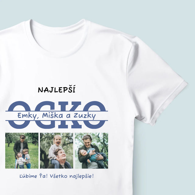 Fotokoláž: Najlepší Ocko Mená - Pánske Tričko