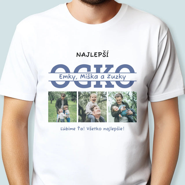 Fotokoláž: Najlepší Ocko Mená - Pánske Tričko