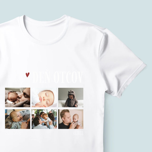 Fotokoláž: Náš Prvý Deň Otcov Srdce - Pánske Tričko