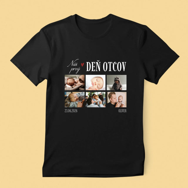 Fotokoláž: Náš Prvý Deň Otcov Srdce - Pánske Tričko
