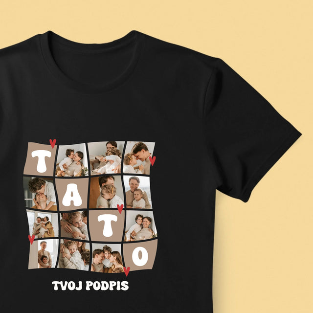 Fotokoláž: Najlepší Tato Dlaždice - Pánske Tričko