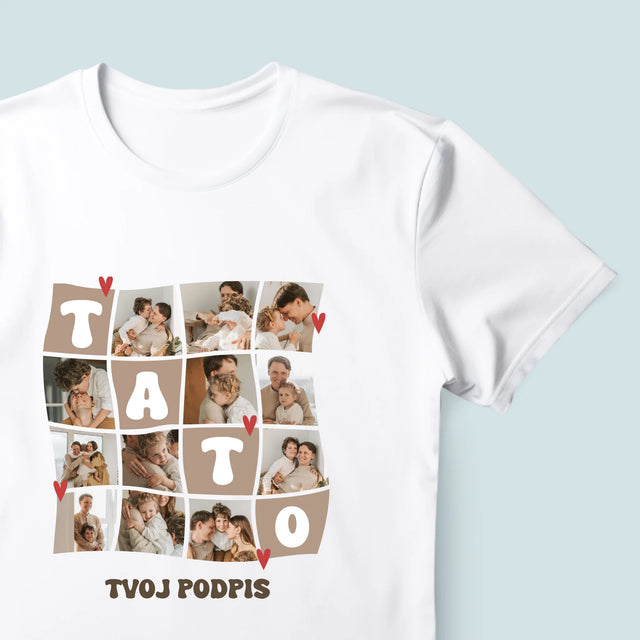 Fotokoláž: Najlepší Tato Dlaždice - Pánske Tričko